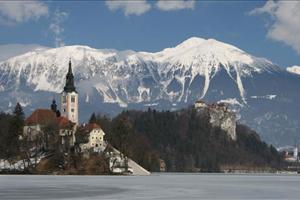 lake bled with mountain view